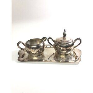 Vintage 1883 F.B. Rogers Silver Co. Silverplate Sugar & Creamer Set With Tray